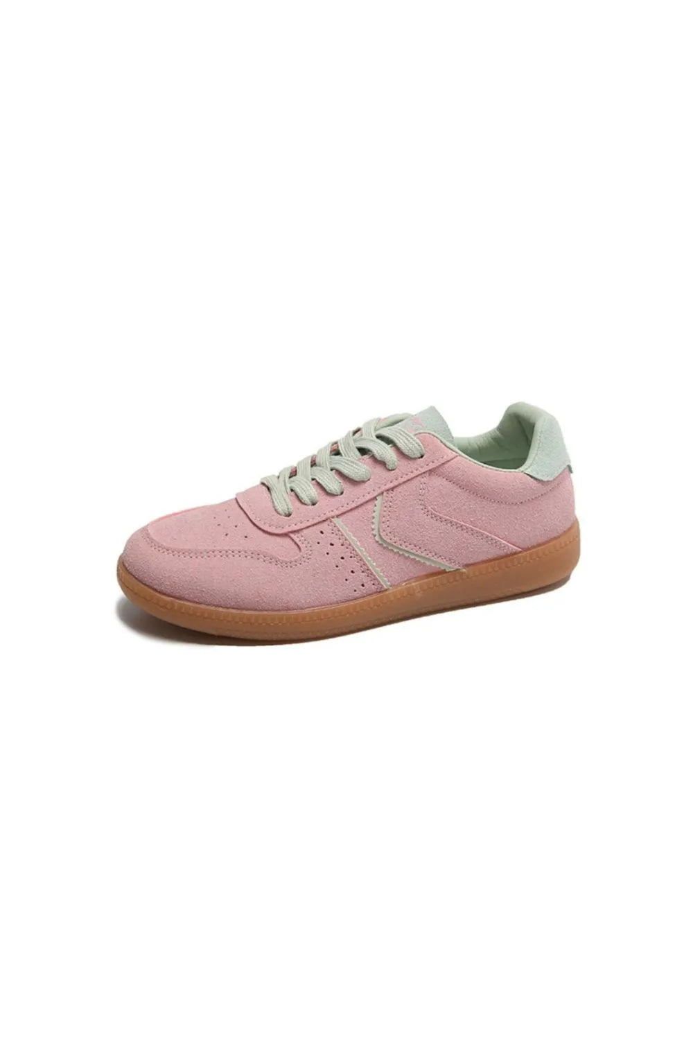 Round Toe Lace Up Sneakers Pink