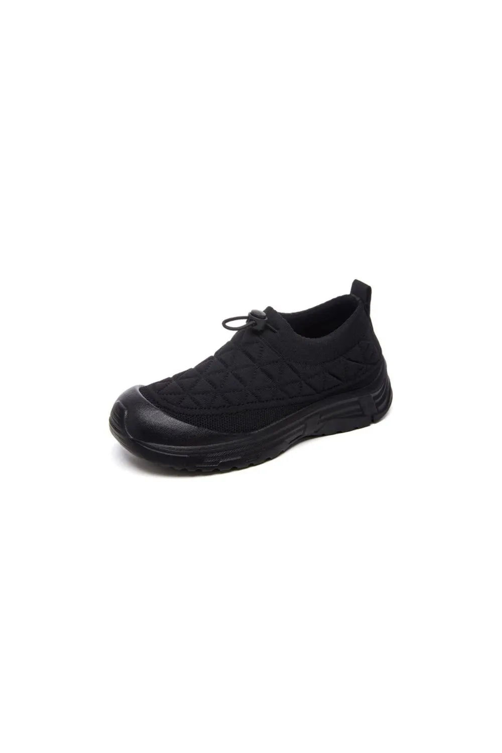 Mesh Round Toe Slip-On Athletic Black