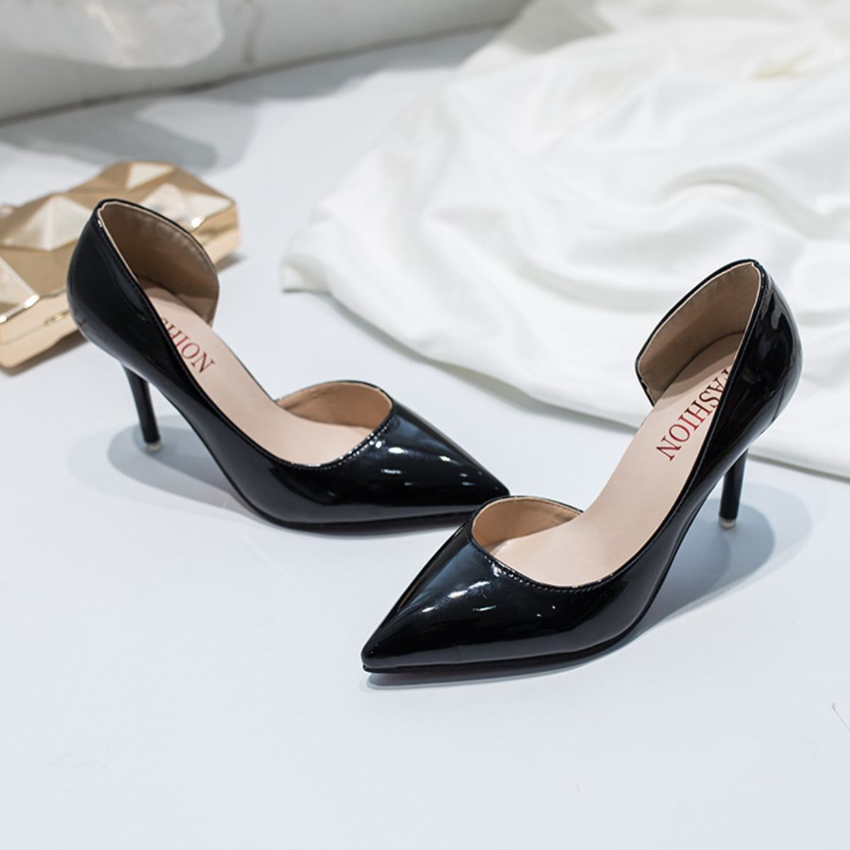 Point Toe Block Heels Pumps