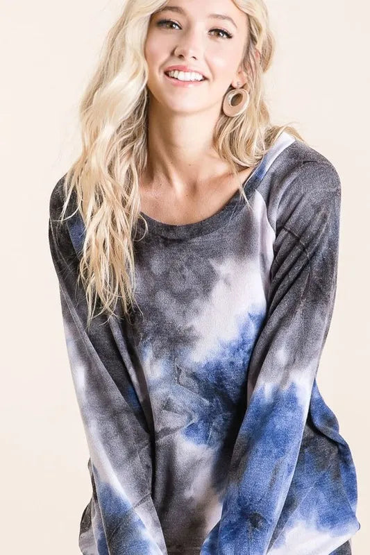 BiBi Tie Dye Sweater Knit Top