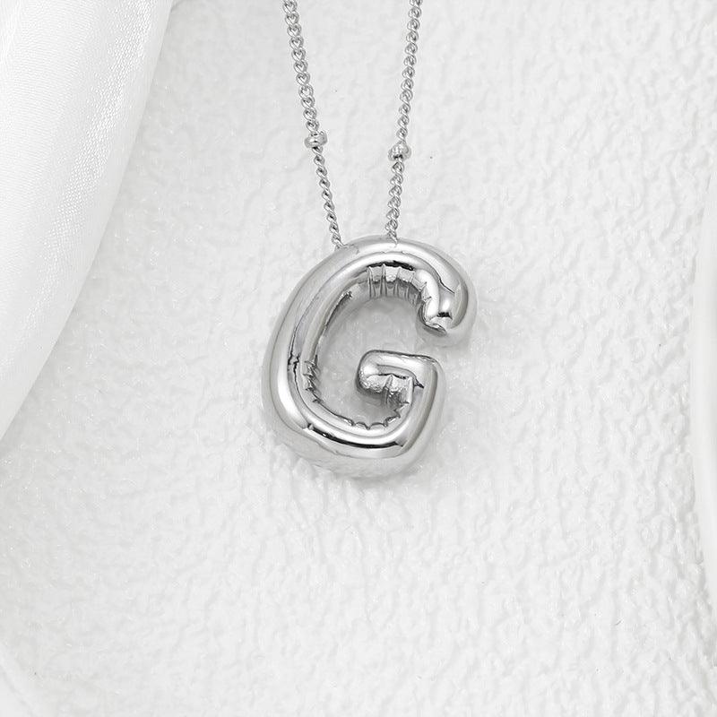 Copper Bubble Letter Pendant Necklace Style G One Size