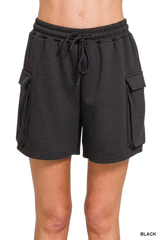 Zenana Scuba Thigh Pocket Shorts