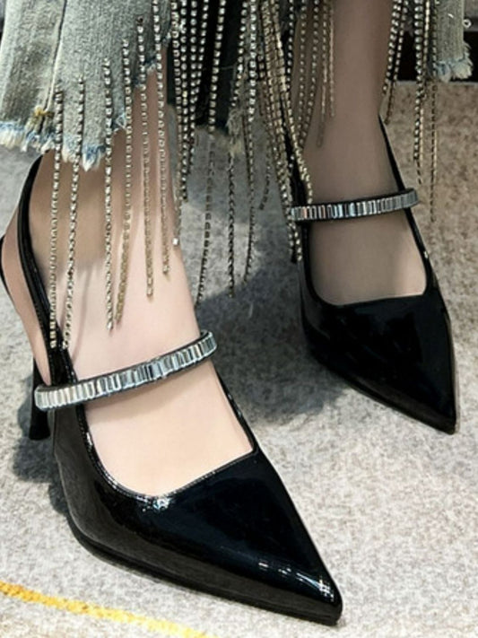 Point Toe Stiletto Slingback Pumps