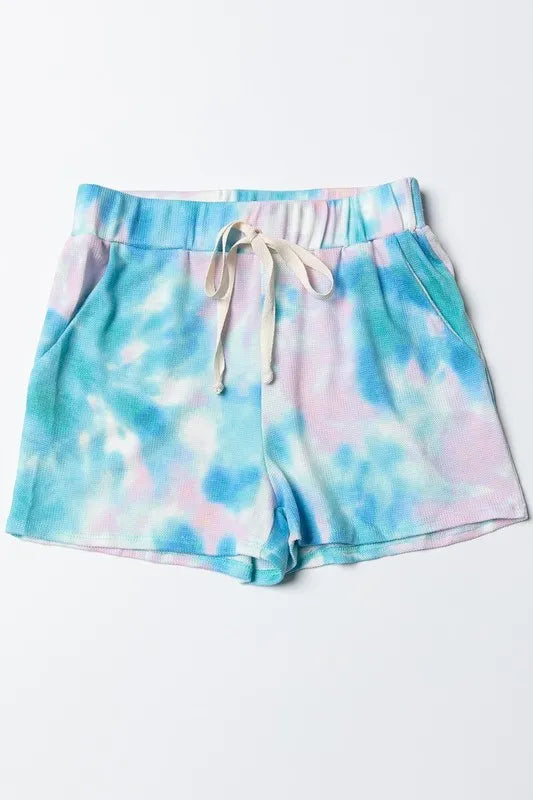 BiBi Tie Dye Print Casual Shorts with Twill