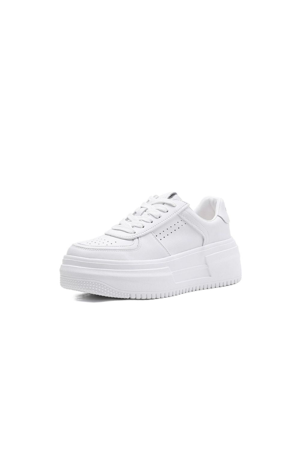 Lace Up Platform Sneakers White