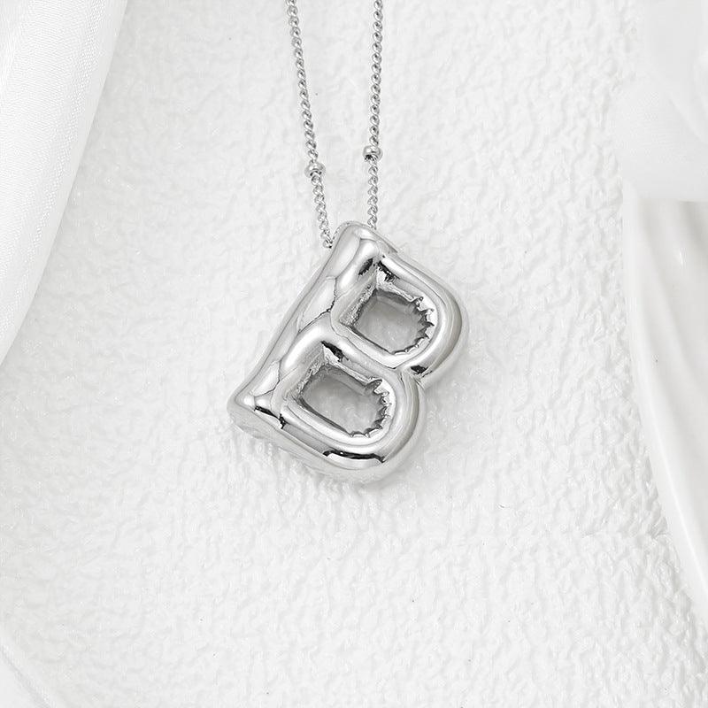 Copper Bubble Letter Pendant Necklace Style B One Size