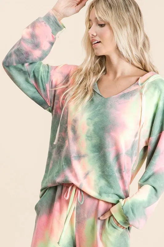 BiBi Tie Dye French Terry Top and Bottom Set