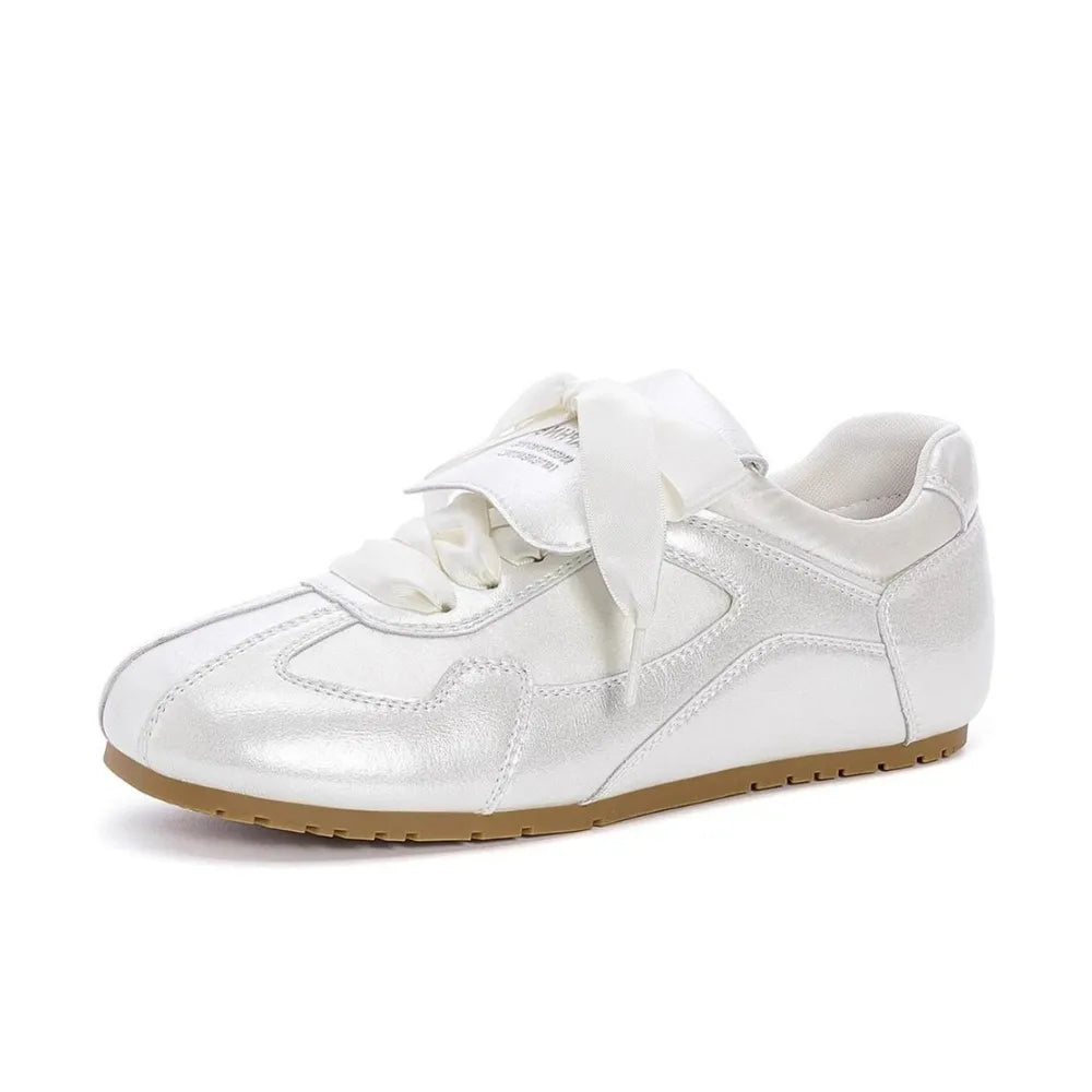 Round Toe Flats Sneakers Beige