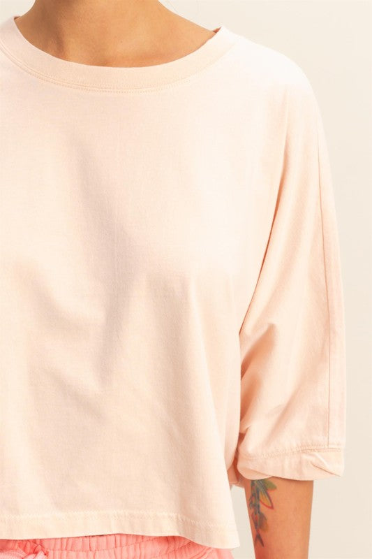 HYFVE Lightweight Round Neck Batwing Sleeve T-Shirt