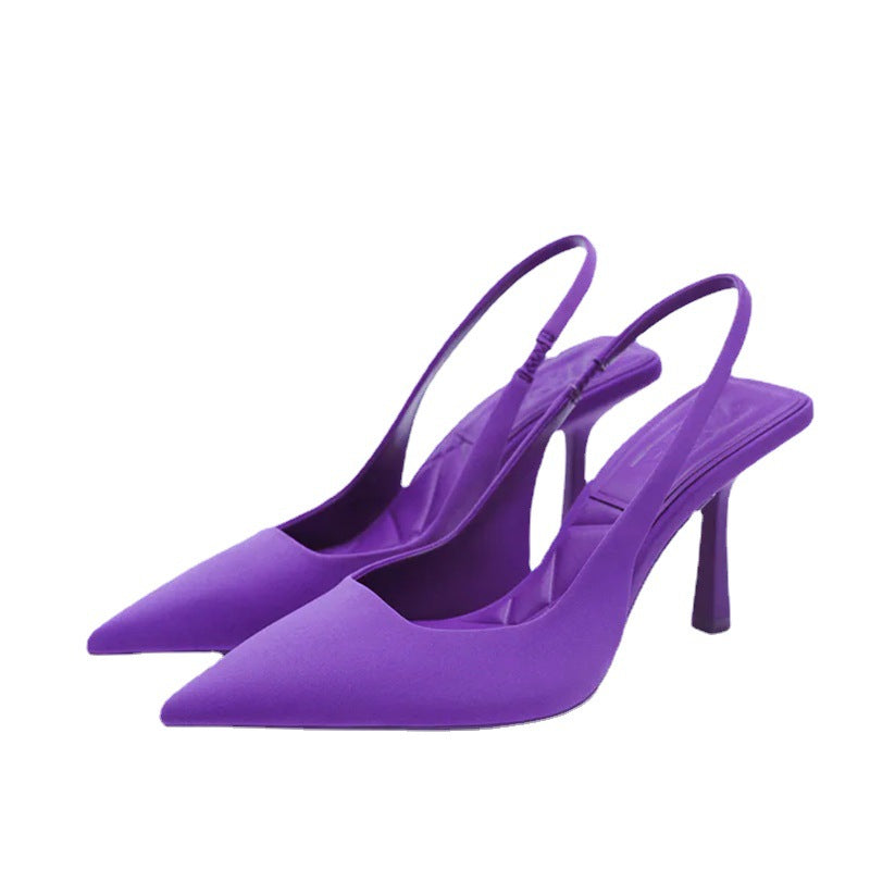 Point Toe Slingback Pumps Purple