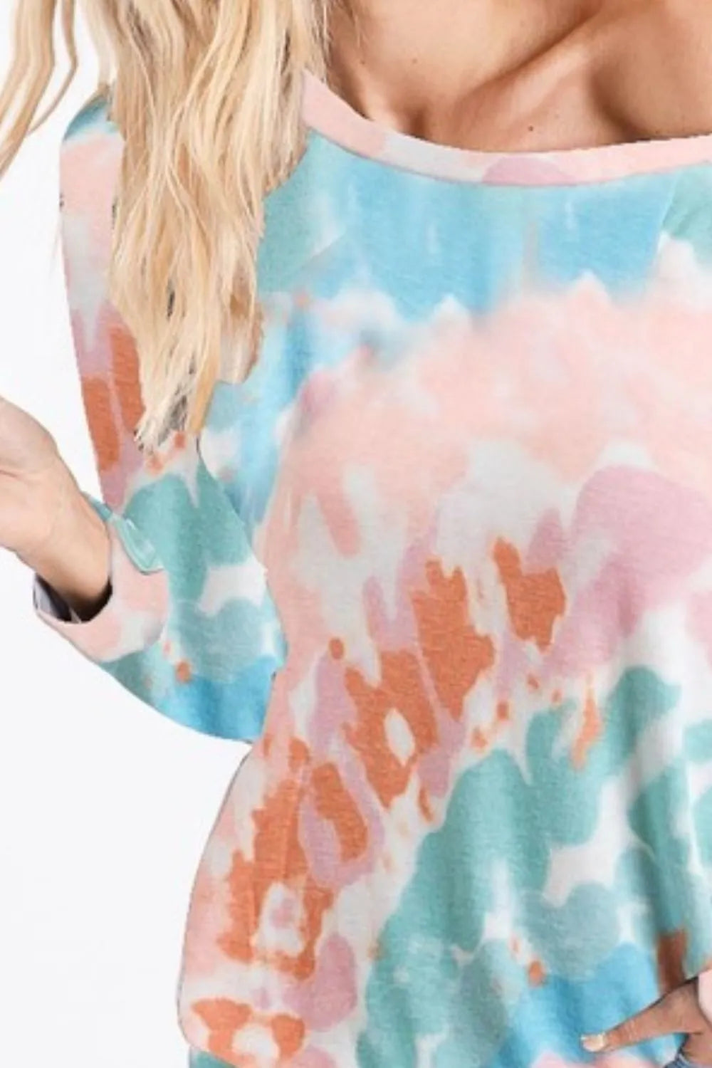 BiBi Tie Dye Print Knit Top