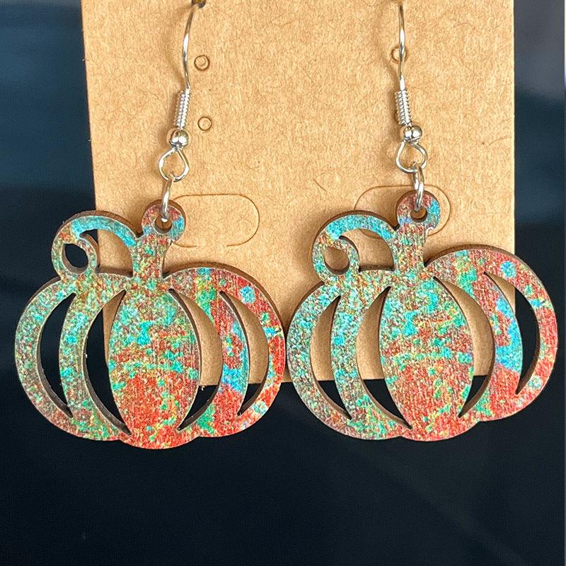 Wooden Dangle Earrings Style C One Size
