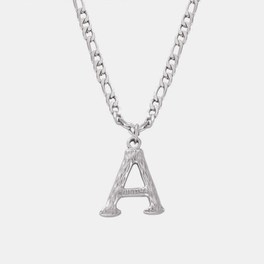 Titanium Steel Letter Pendant Necklace Style A One Size