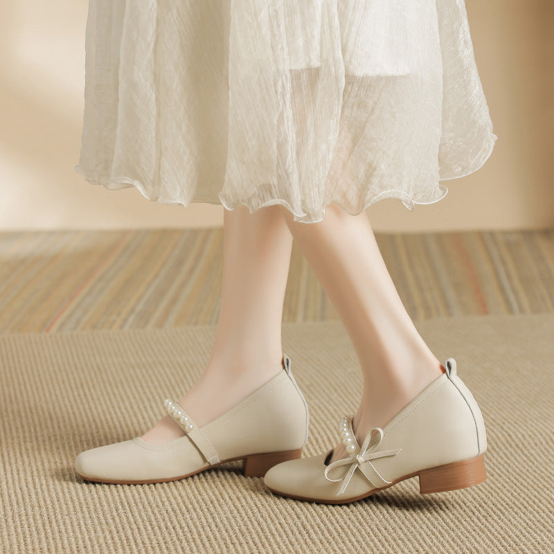 Square Toe Block Heels Pumps