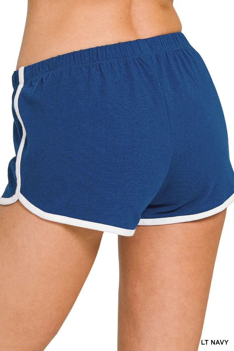 Zenana Elastic Waistband Dolphin Shorts