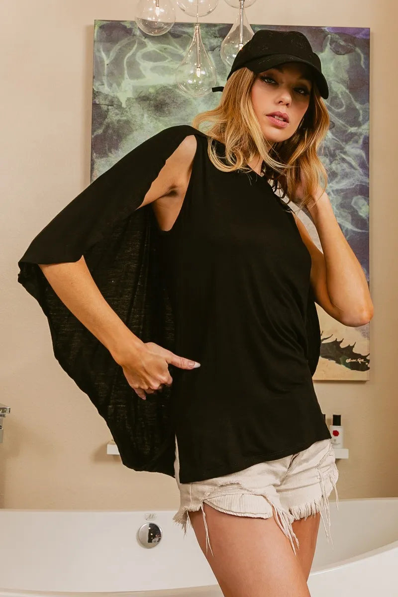 BiBi Fold Over Back Detailed Top