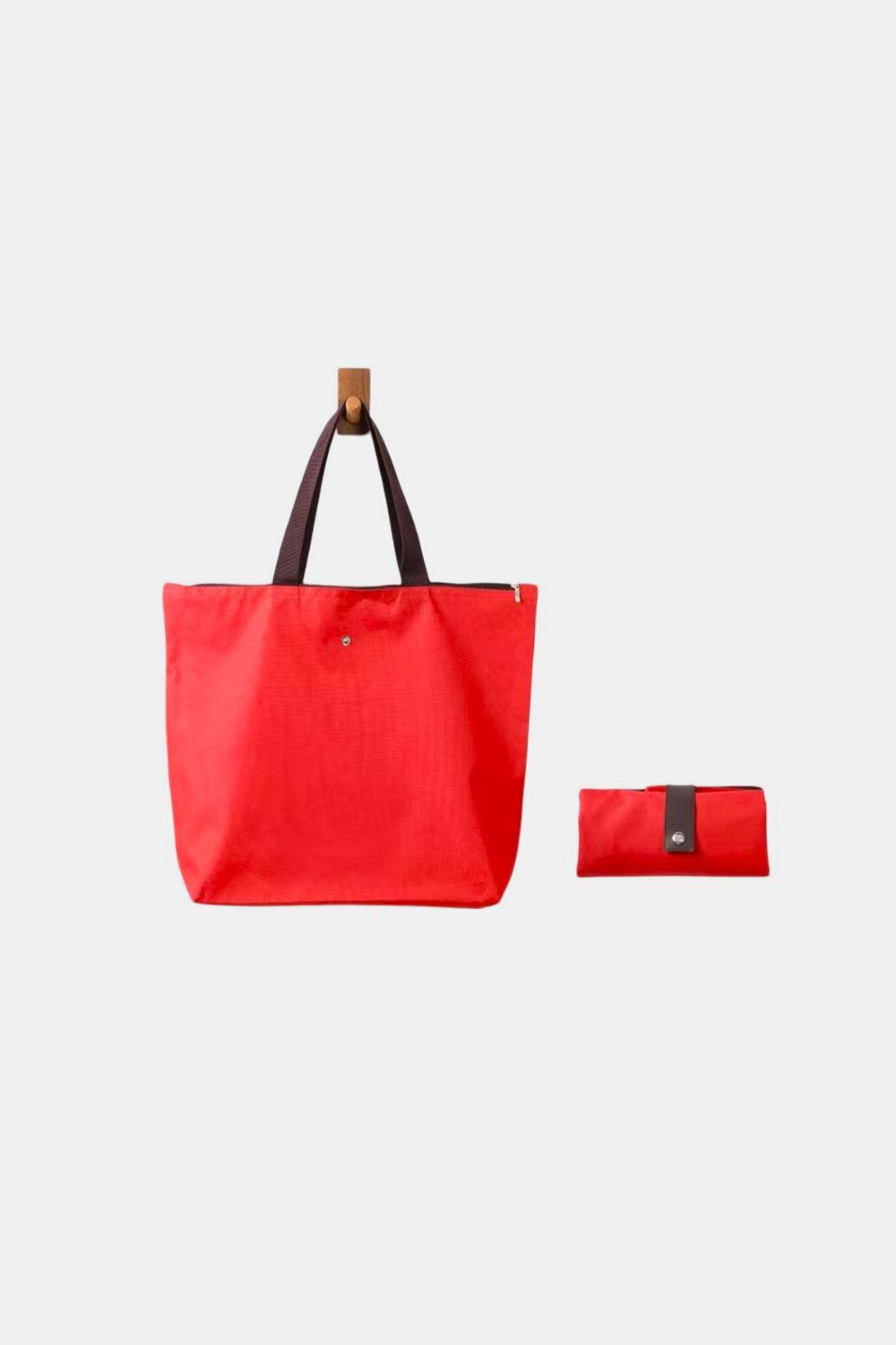 Zenana Large Capacity Foldable Oxford Tote Bag Ruby One Size