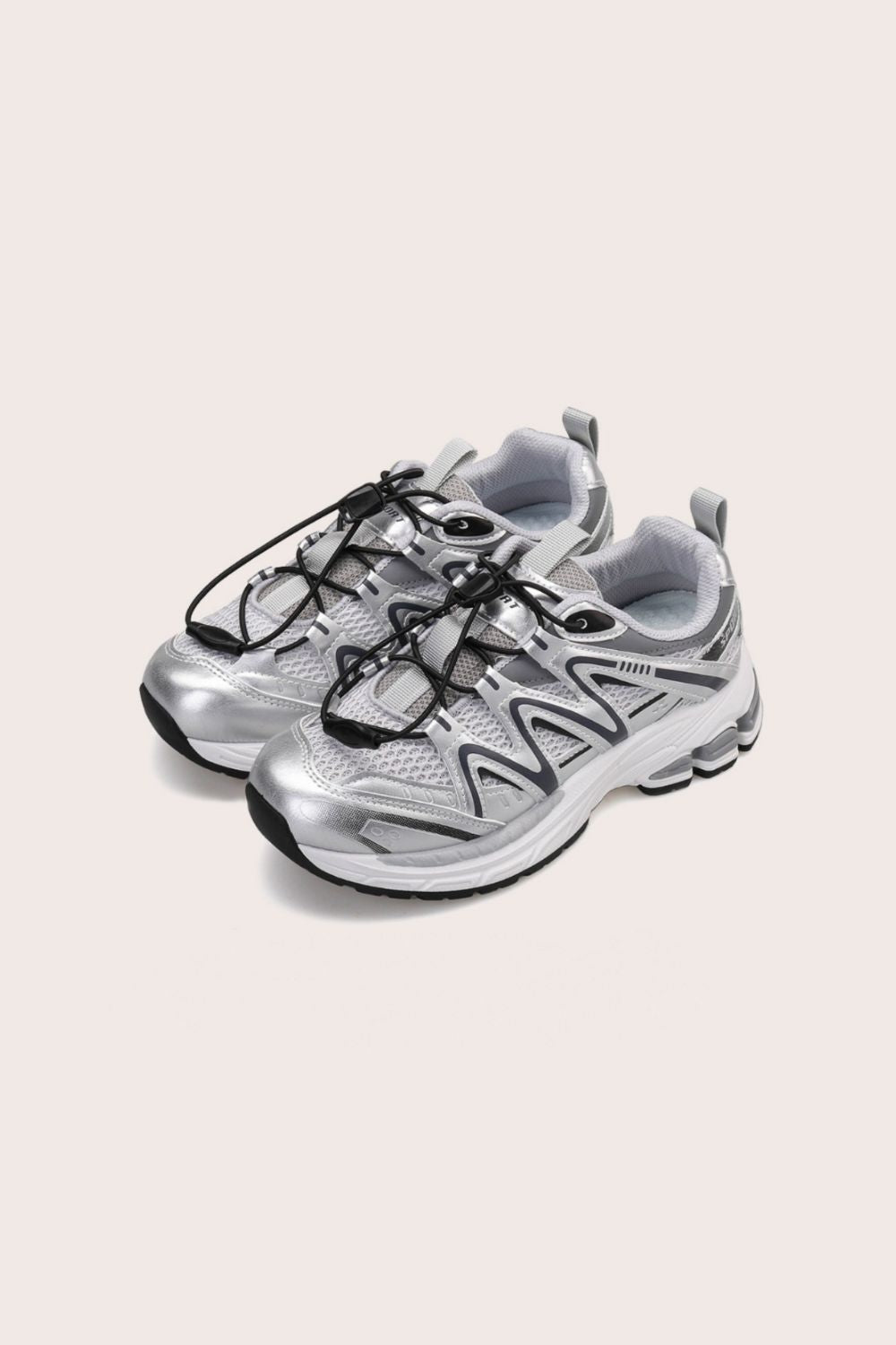 Elastic Lock Laces Mesh Breathable Athletic Black