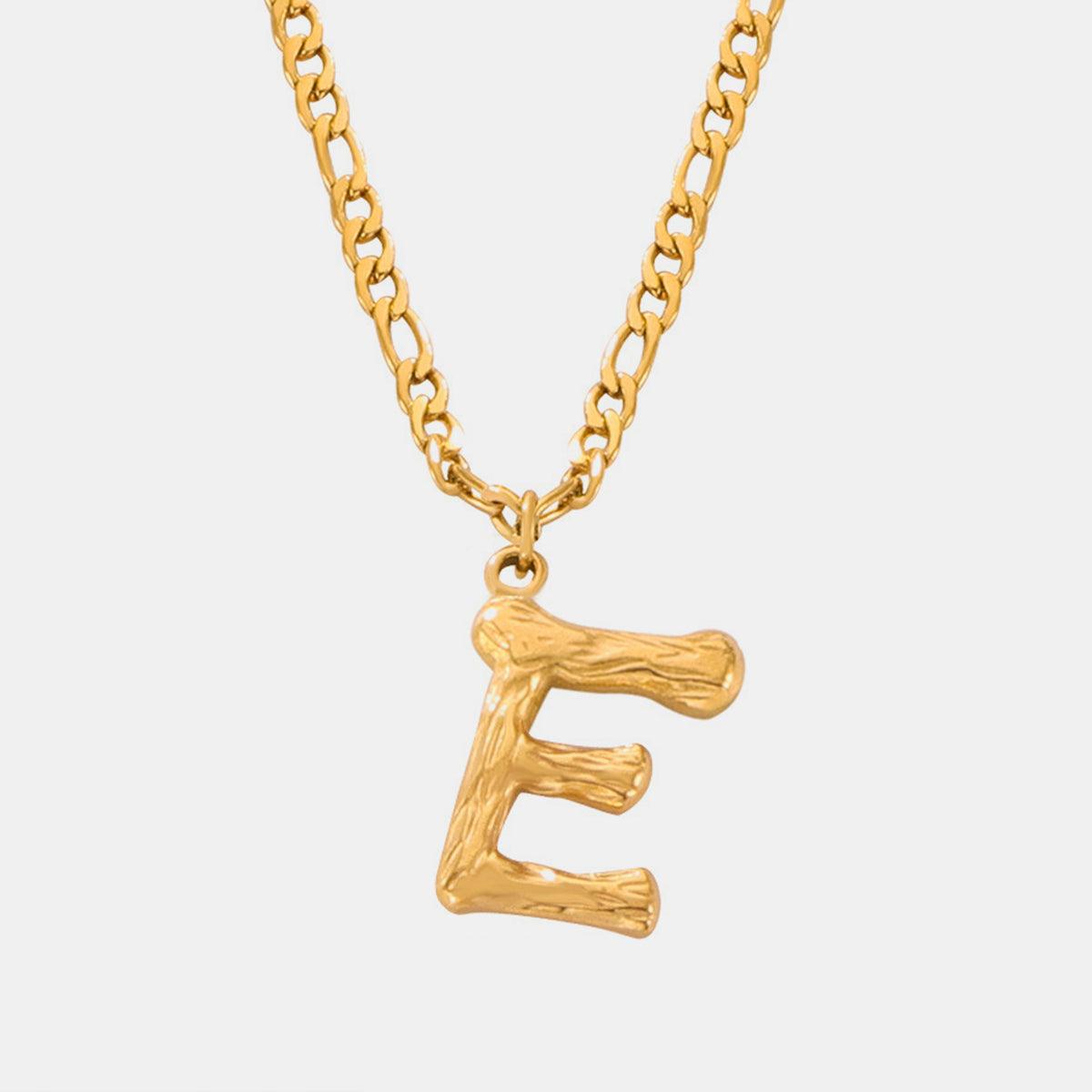 Titanium Steel Letter Pendant Necklace Style E One Size