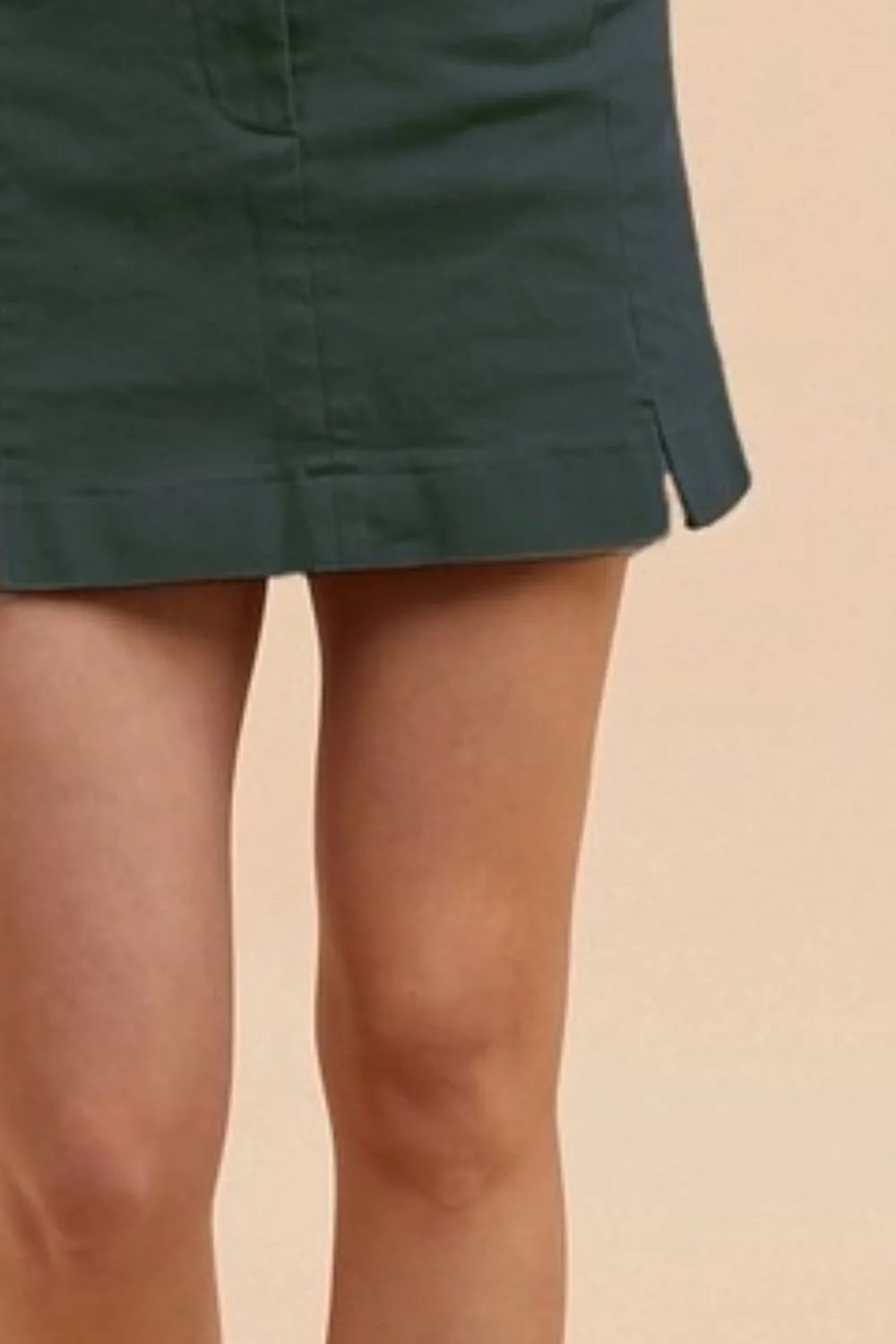 Annie Wear Comfort Stretch Cotton Slit Detailed Mini Skirt