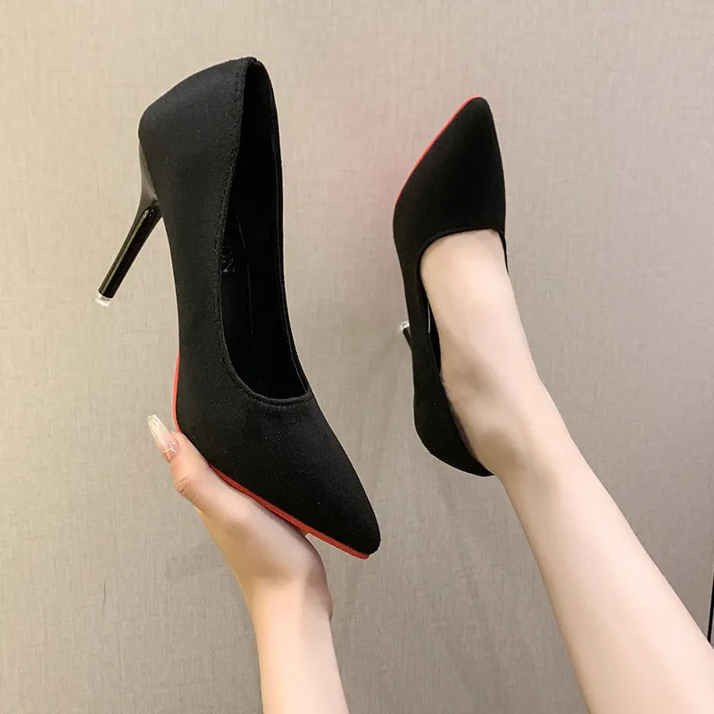 Point Toe Stiletto Pumps Black