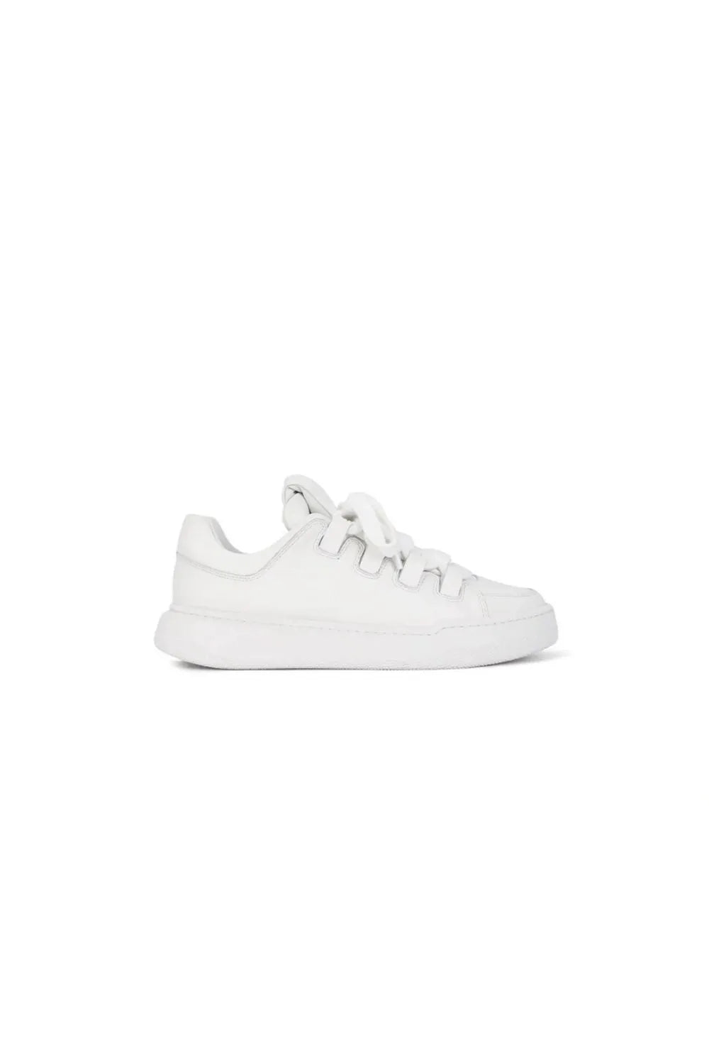 Lace Up Round Toe Sneakers White