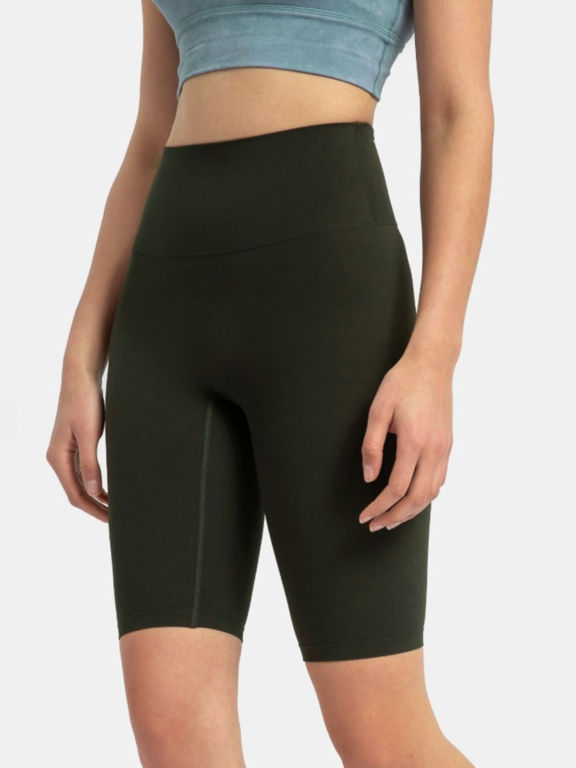 Millennia High Rise Wide Waistband Active Shorts Vintage Green