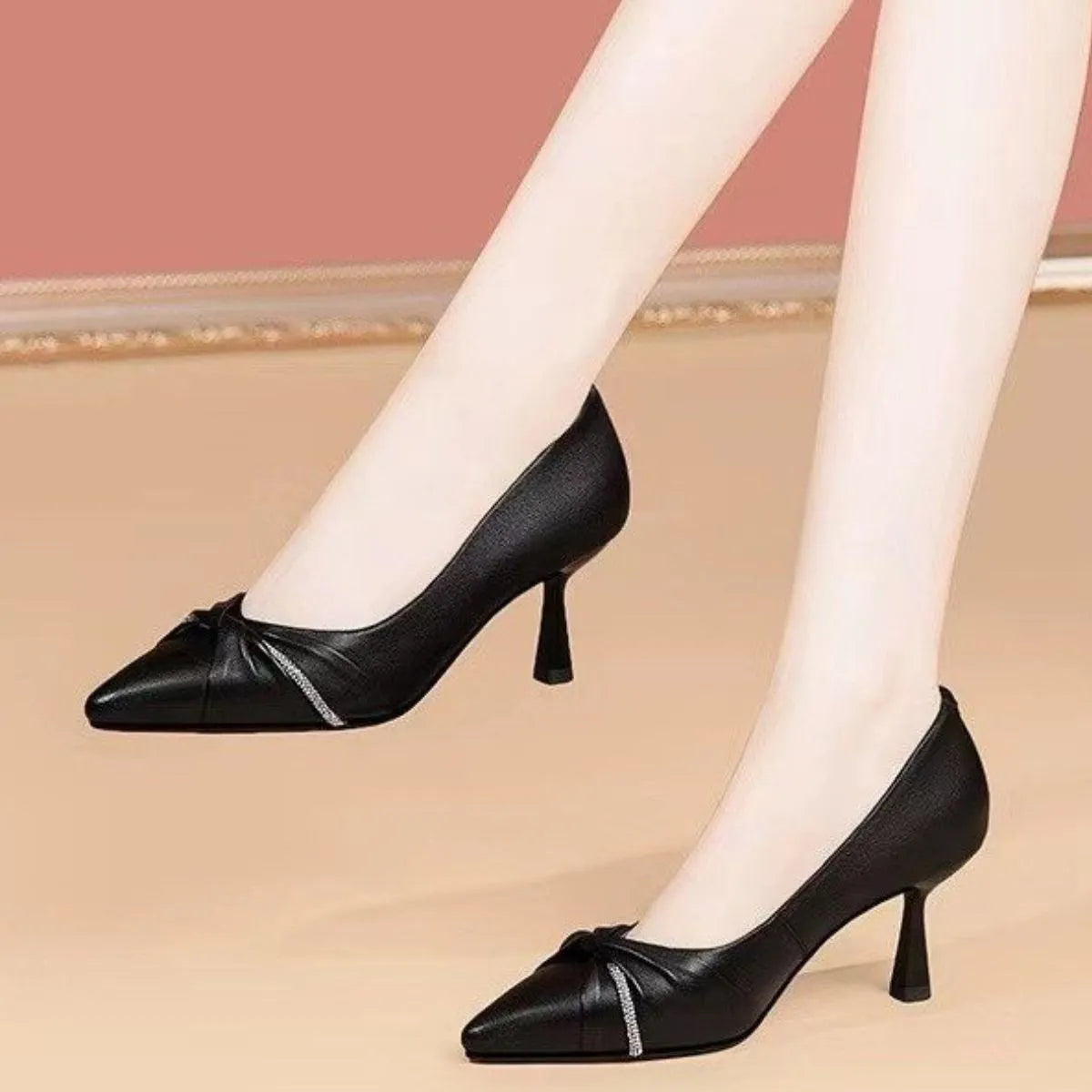 Point Toe Flare Heels Pumps