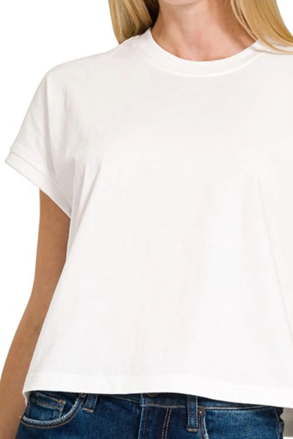 Zenana Premium Cotton Relaxed Crop Tee