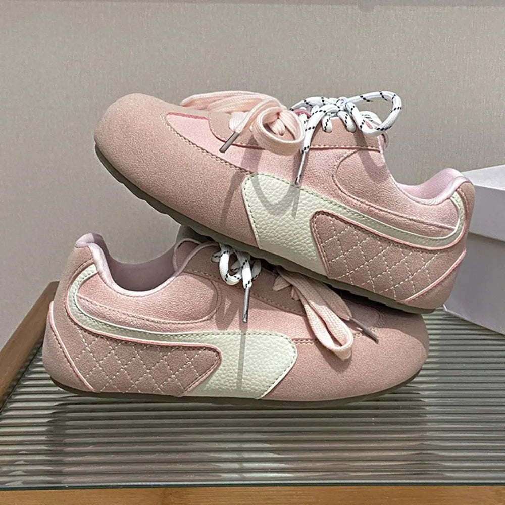 Contrast Flat Sneakers Pink