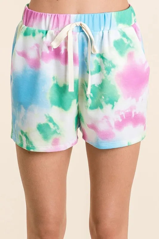 BiBi Tie Dye French Terry Top and Shorts Set