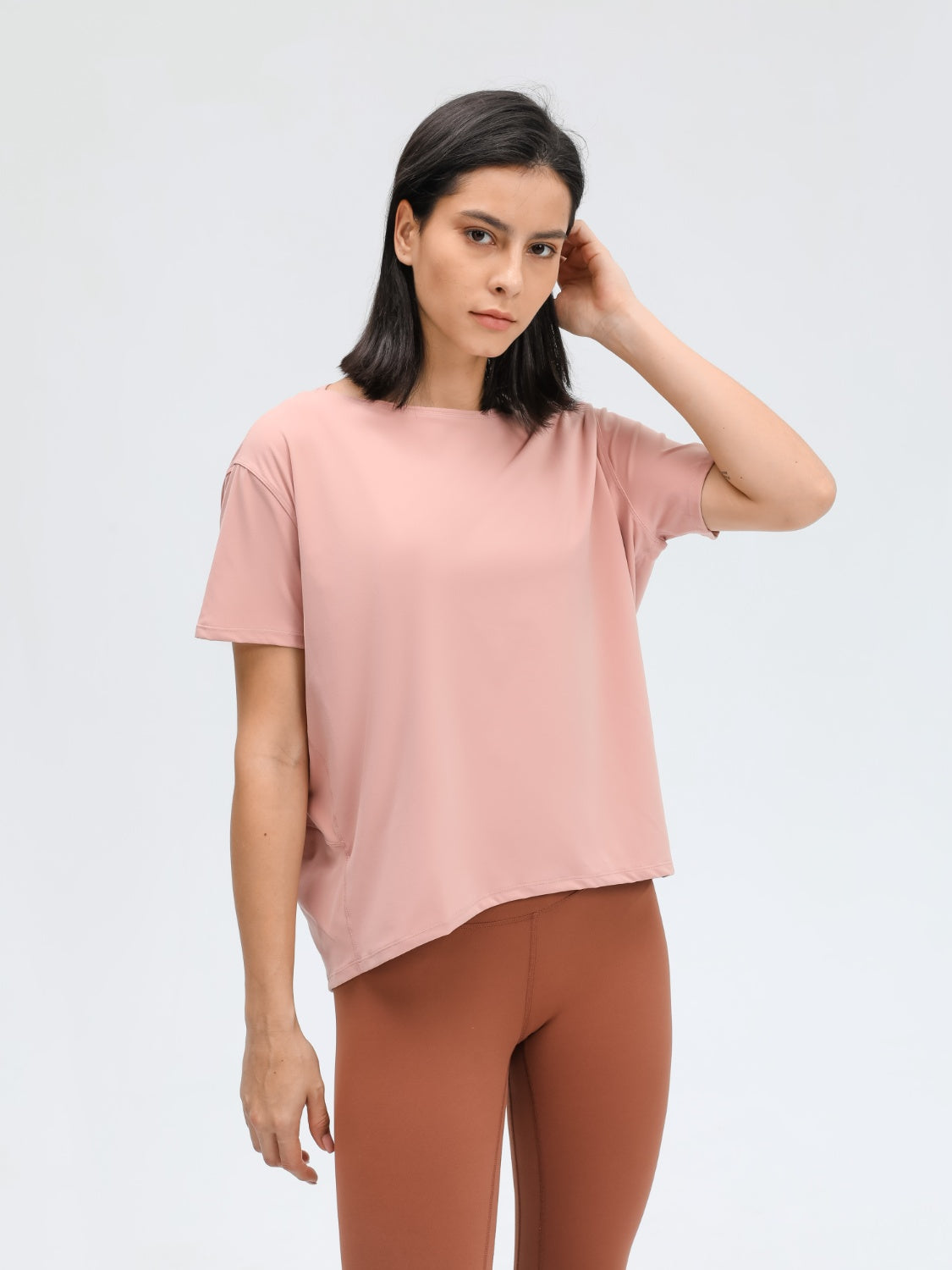 Millennia Round Neck Short Sleeve Active T-Shirt Watermelon pink