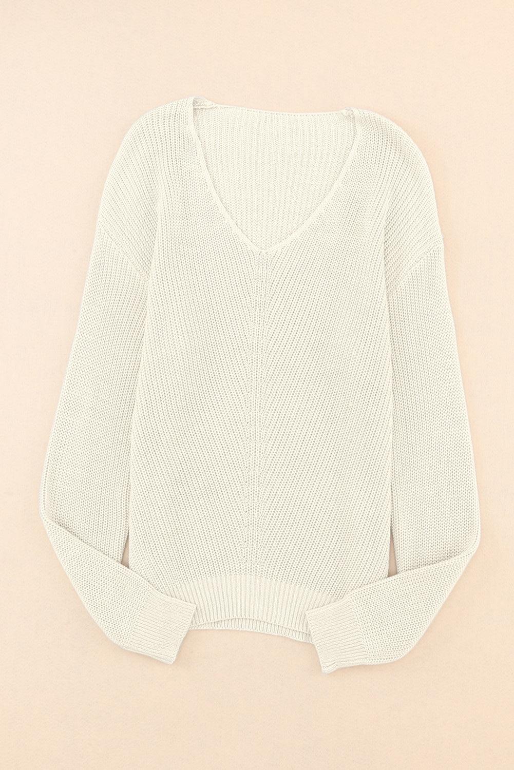 V-Neck Drop Shoulder Sweater