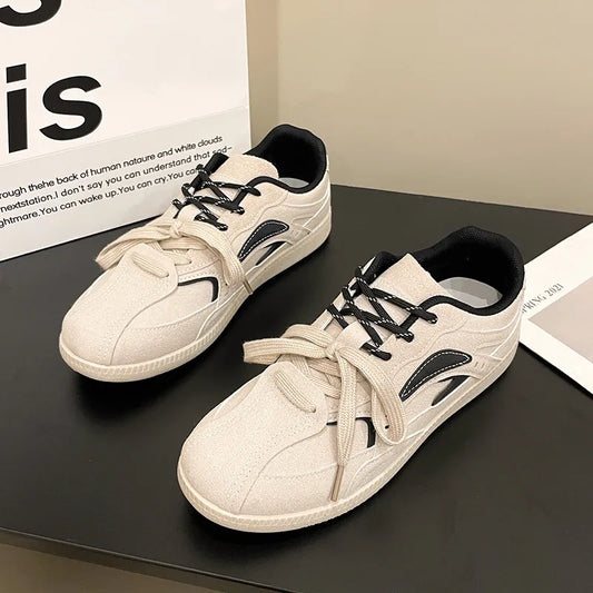 Contrast Flat Sneakers Light Gray