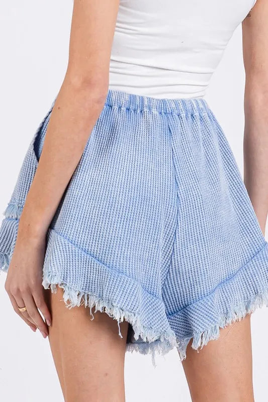 SAGE + FIG Mineral Washed Vintage Raw Hem Shorts