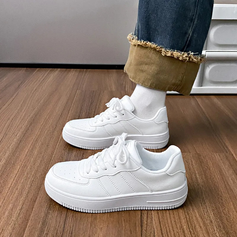 Lace-Up Round Toe Platform Sneakers