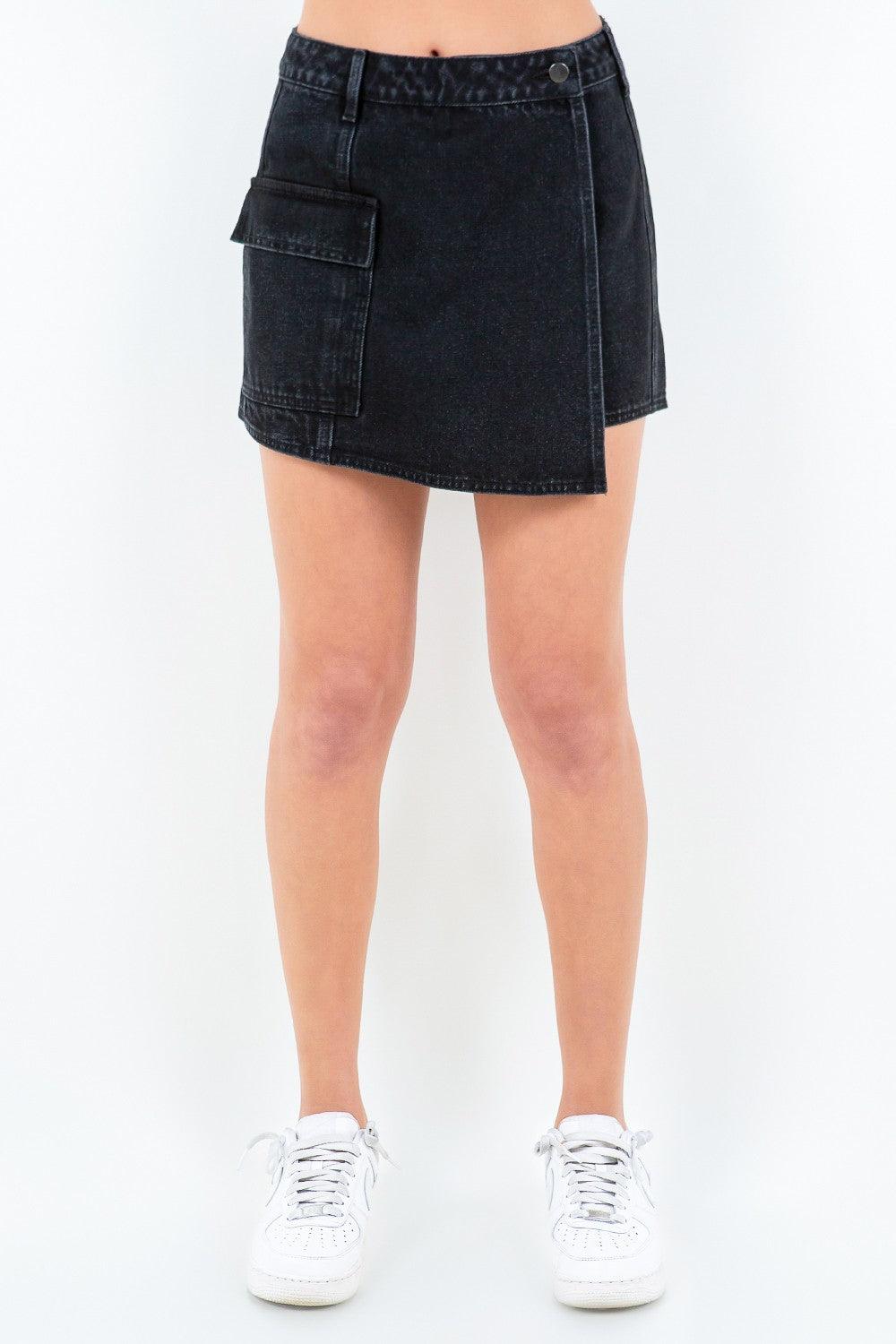 American Bazi Cargo Pocket Mini Skort Black