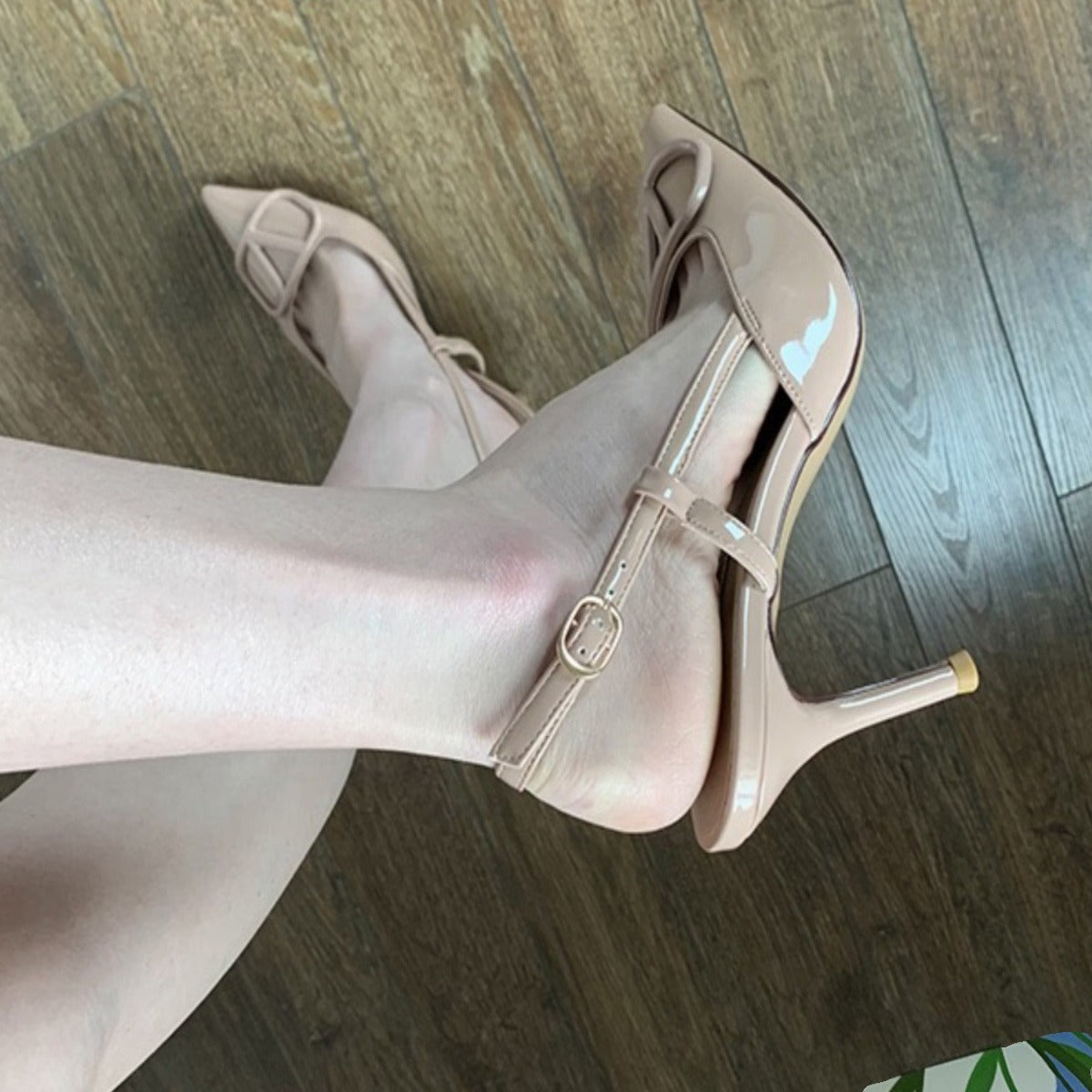 Point Toe Stiletto Pumps Apricot