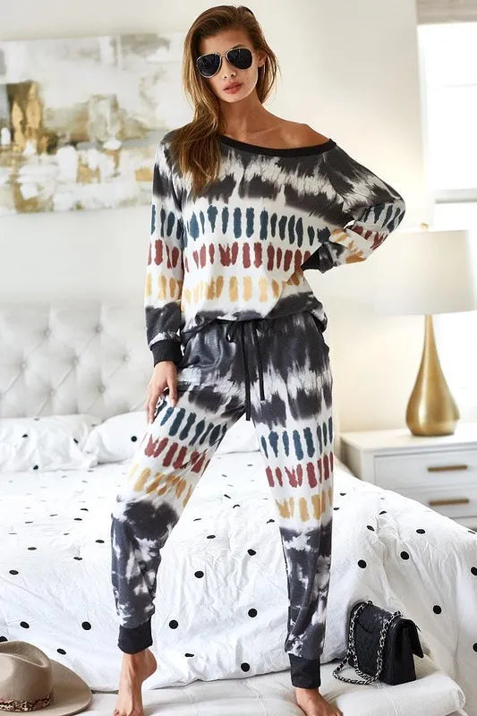 BiBi Tie Dye Print French Terry Top