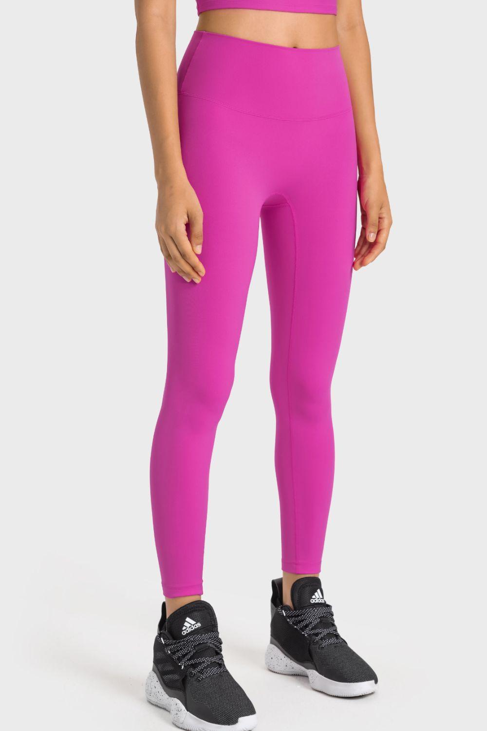 Millennia High-Rise Wide Waistband Yoga Leggings Pink