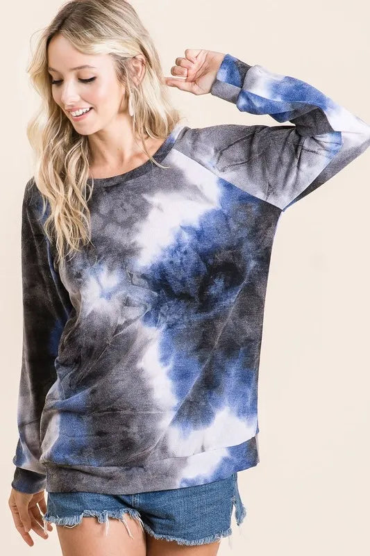BiBi Tie Dye Sweater Knit Top