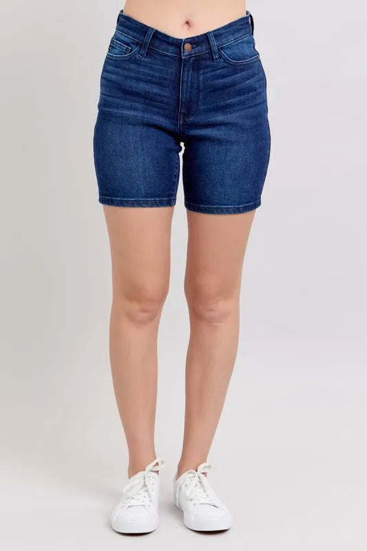 Judy Blue Full Size High Waist V-Front Bermuda Plus Size