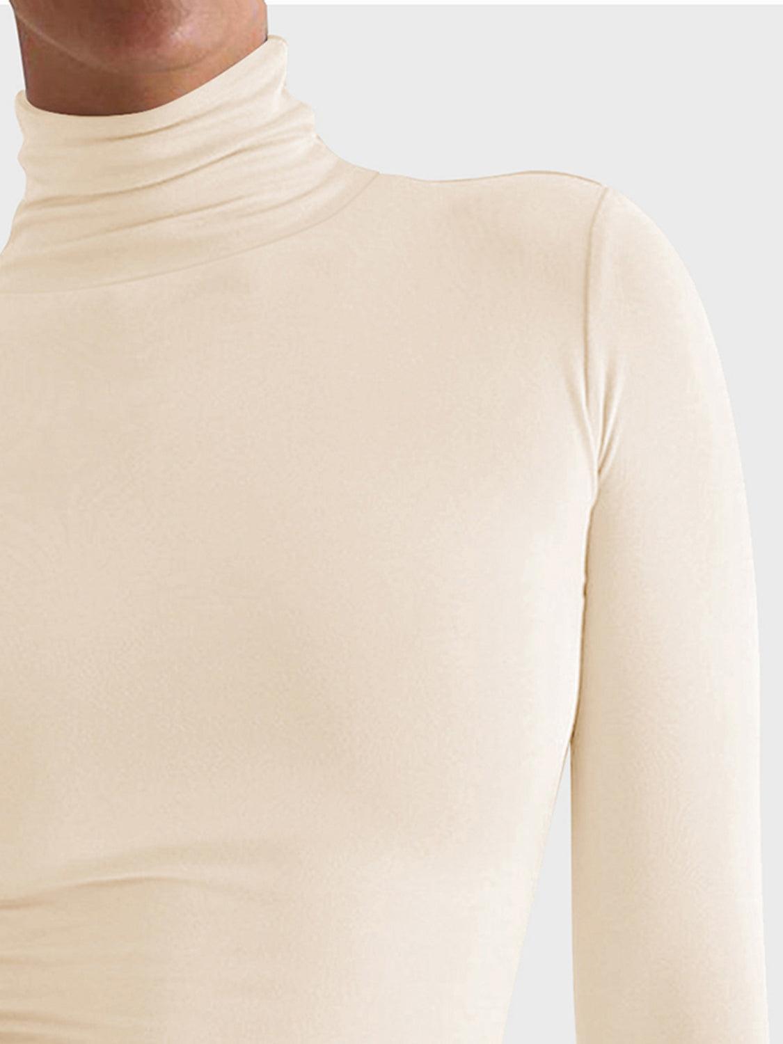 Lovelet Turtleneck Long Sleeve T-Shirt Tan