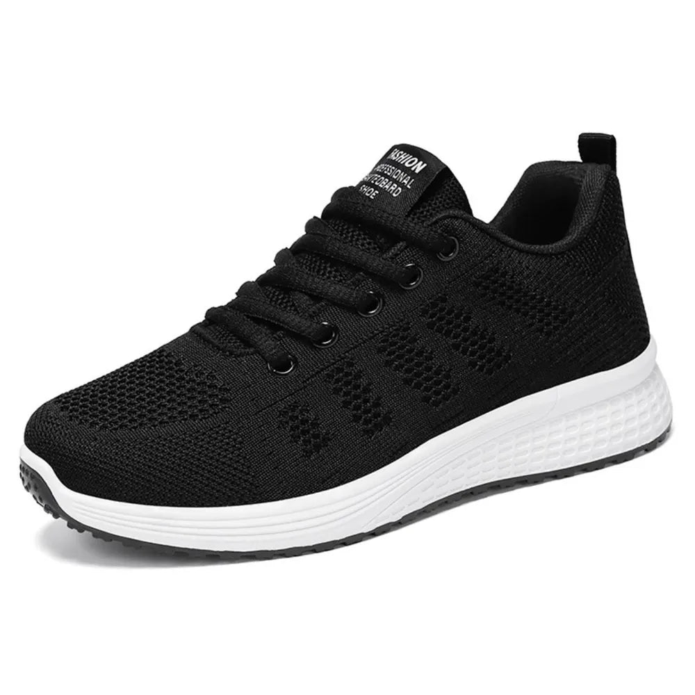Round Toe Mesh Breathable Athletic Black