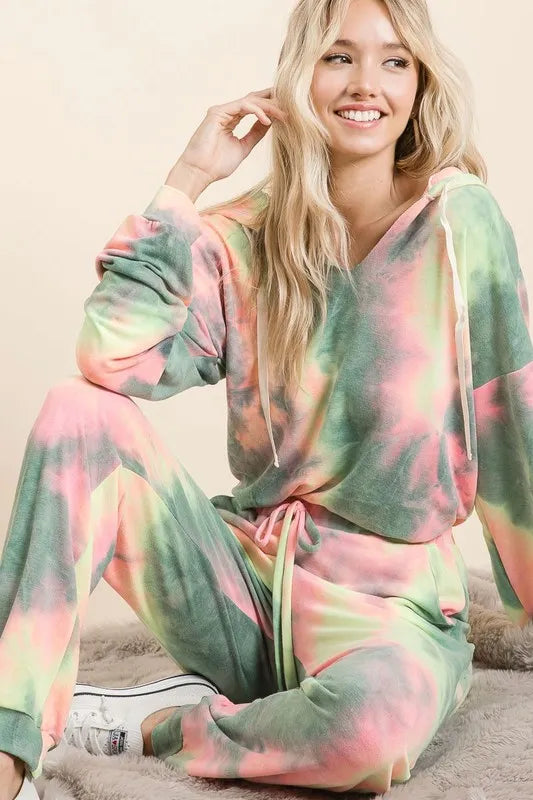 BiBi Tie Dye French Terry Top and Bottom Set