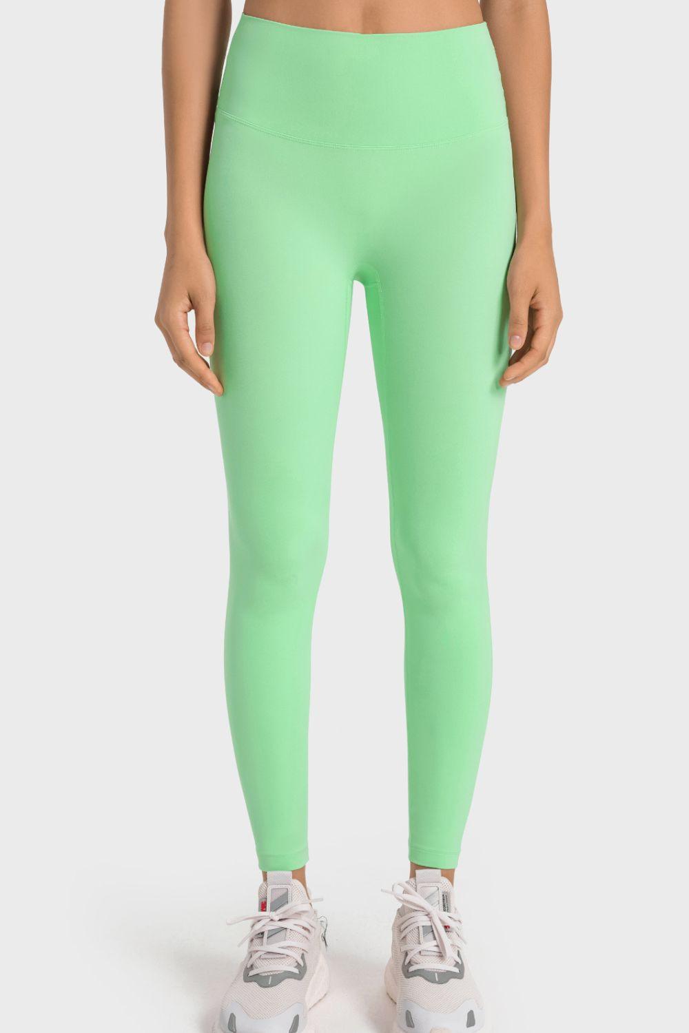 Millennia High-Rise Wide Waistband Yoga Leggings Green