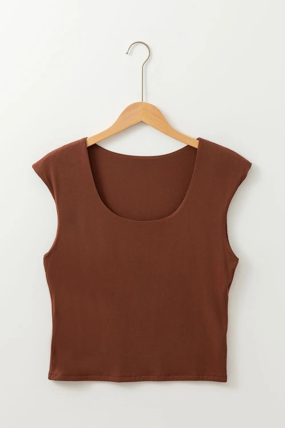 Round Neck Slim Cap Sleeve Top