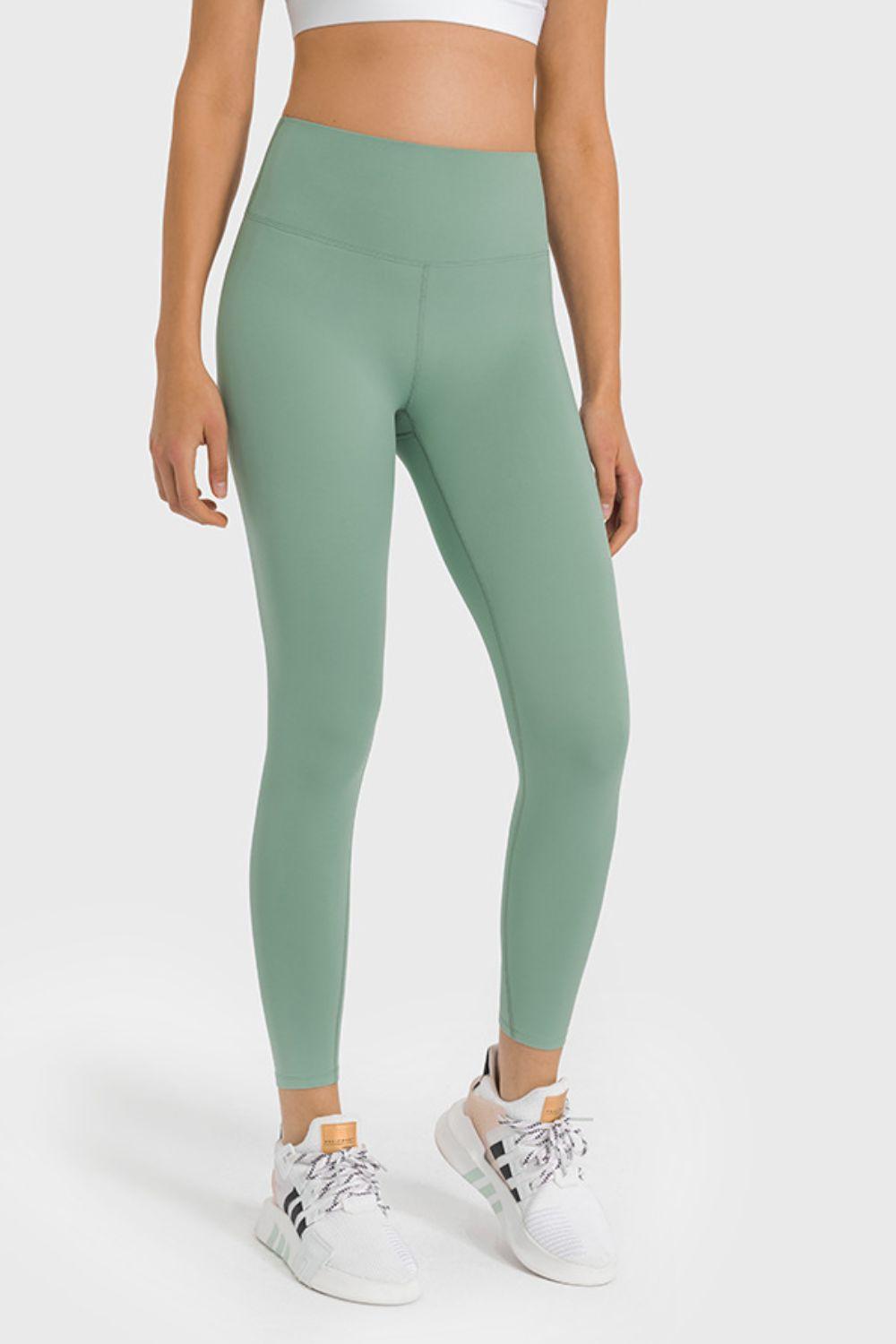 Millennia High Waist Ankle-Length Yoga Leggings Green