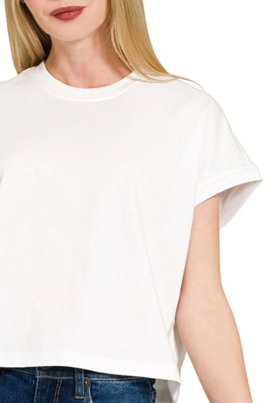 Zenana Premium Cotton Relaxed Crop Tee