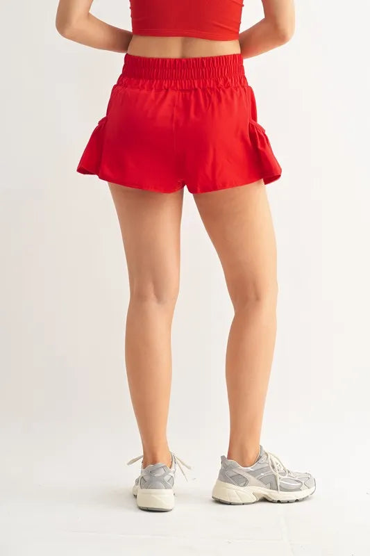 MONO B Smocked High Waist Shorts